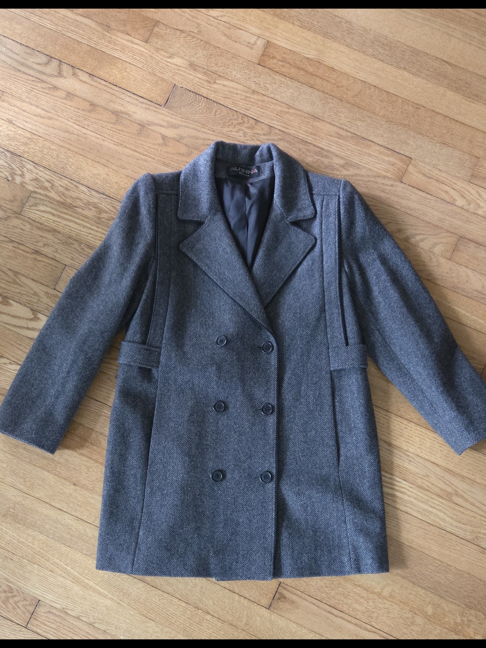 Double-Breasted Wool-Blend Pea Coat - Gray